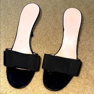 CELINE patent leather with  bow mules/slides size 6.5 B